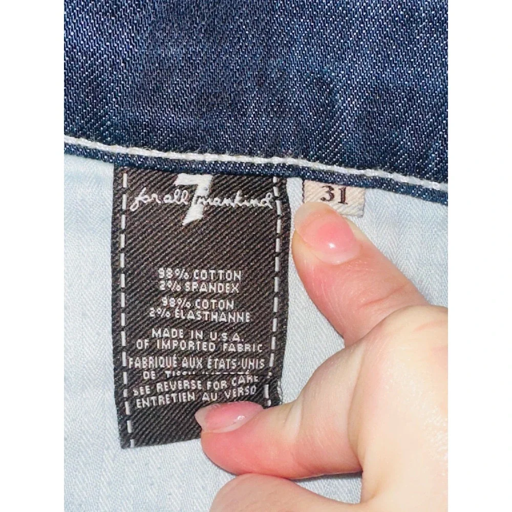 WB3 7 For All Mankind Dojo Jeans Womens 31 Dark Wash Wide‎ Leg Flare USA Y2K - Picture 6 of 9